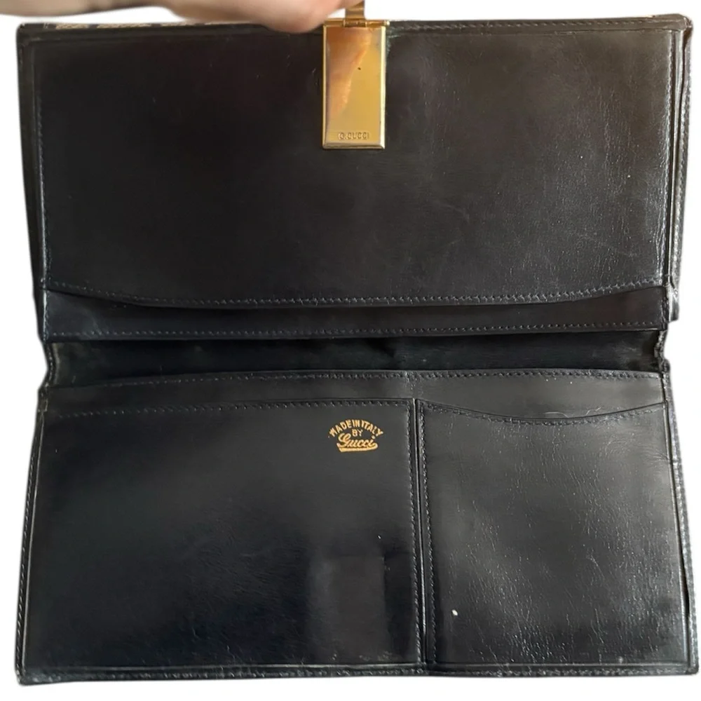 Gucci Beige GG Canvas Wallet with Red and Navy Web Stripe - Picture 5 of 9